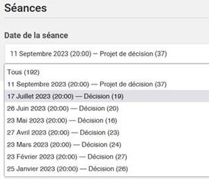 Statut « décision ».